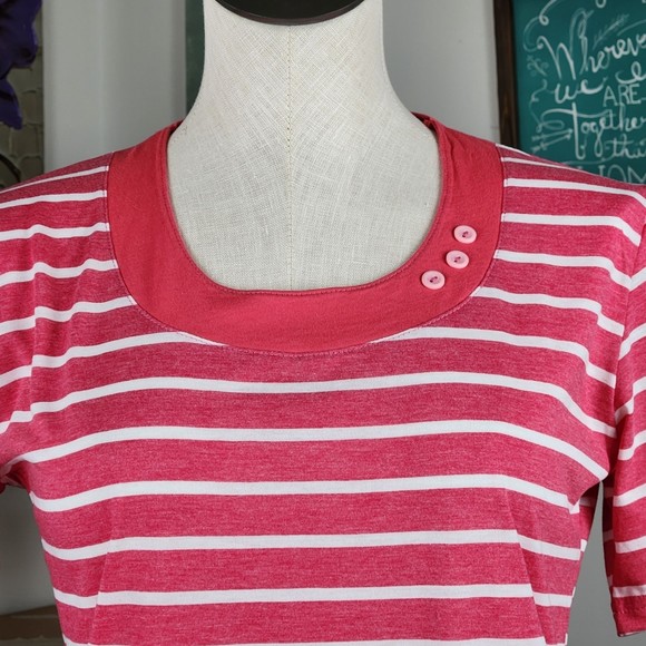 Nikki Textile Knitting Red Striped Top Size S - Picture 3 of 4